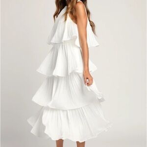 Lulus Elegant White Tiered Dress